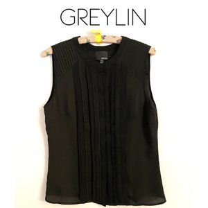 Greylin Snap Front Pleated Tank